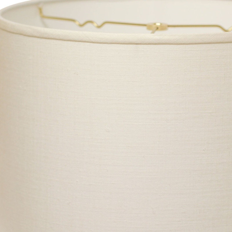 Abat-jour tambour en lin parchemin, H 11 po x l 16 po x P 16 po, Blanc