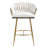 26'' Counter Height Beige Bar Stool With Hand - Wave Back, Golden Footrest, Skin Velvet, High Density Foam Padding, Adjustable Metal Legs, Ideal For Bedroom And Study Back Stool, Chromed Base,