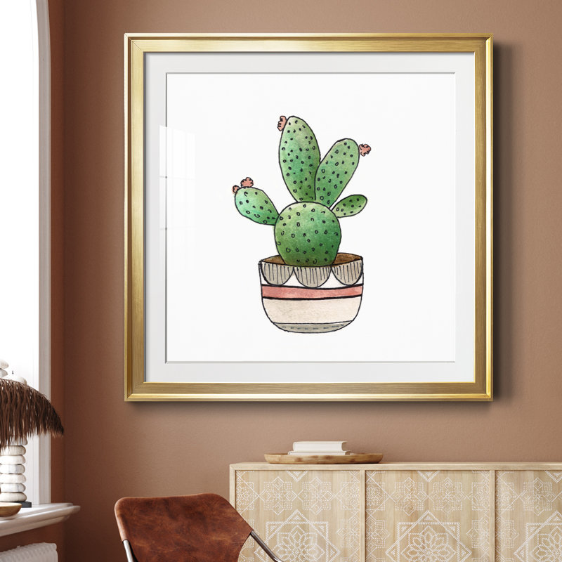Boho Greenery III - peinture encadrée, Cadre doré, H 34,5 po x l 34,5 po x P 1,5 po