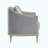 Modern Gray Chenille & Champagne Chair W/Pillow