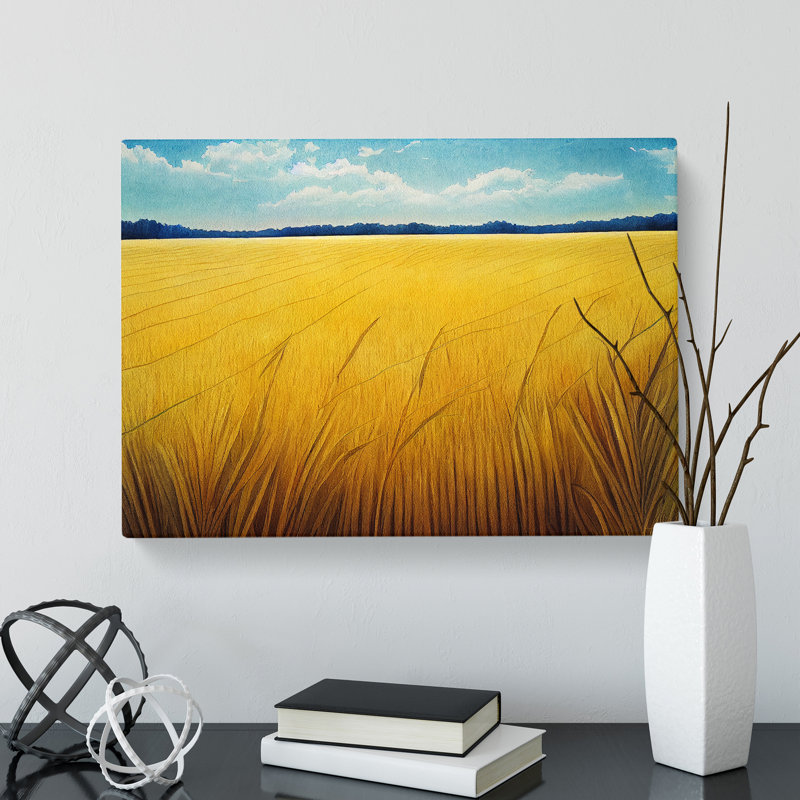 Watercolour Wheat Field Vol.3 - Wrapped Canvas