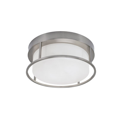 Flush Mount With White Marble Glass