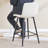 Modern White PU Bar Chair Set - Two Pieces, Stable Comfort.Checkered Design Metal Legs,Suitable For Placement In Bars, Living Rooms, Bars, And Other Venues.Multiple Colors Available.-2011732398