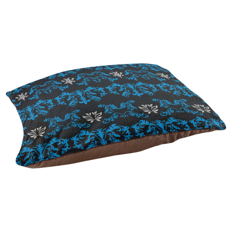 Coussin d'intérieur Carolina Football Baroque, Grand (l 50 po x P 40 po x H 6 po), Bleu Carolina / noir / argent