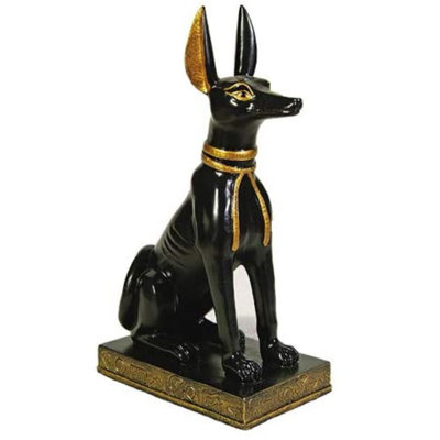 Figurine assis anubis pour chien égyptienne Cassilis