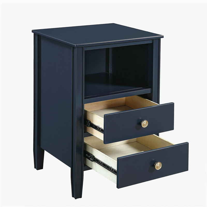 Winston 2-drawer storage Nightstand, Bleu très foncé