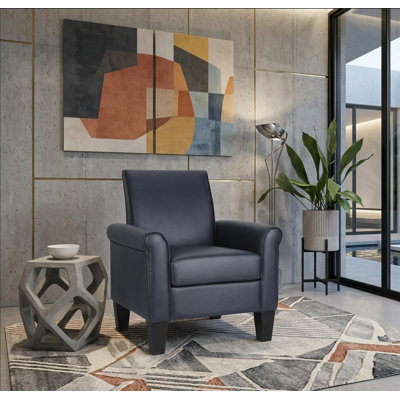 Alrun Upholstered 29" Wide Faux Leather Armchair