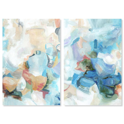 «Heavenly Stream Abstract Duo», reproduction d'art sur toile par Art Remedy, galerie tendue, 16 x 24