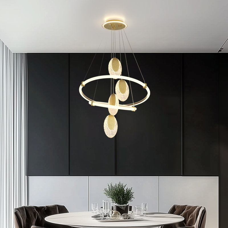Luminaire géométrique à niveaux et plafonnier à DEL, H 47,24 po x l 23,62 po x P 23,62 po, 3