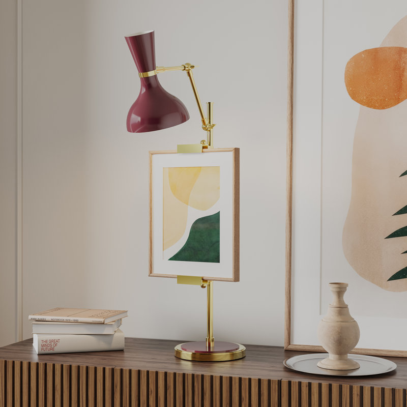 Lampe fantaisie Clare, Prune confite, Laiton moderne
