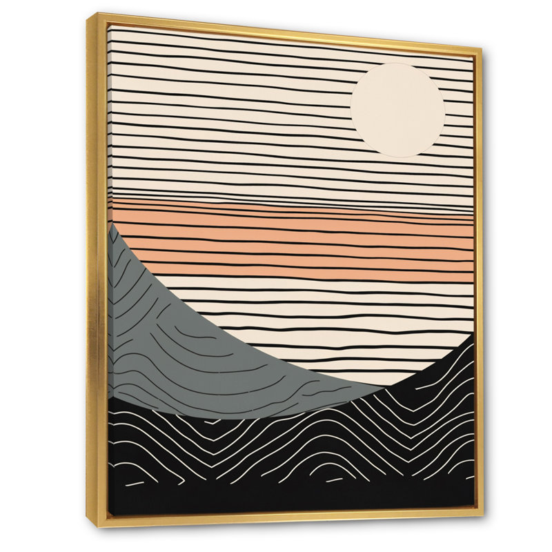 Simple Horizon III, reproduction d'art sur toile, H 32 po x l 24 po x P 1 po, Cadre flottant doré