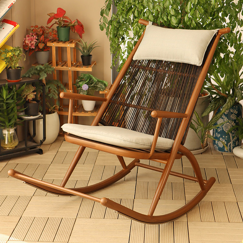 Chaise berçante ergonomique Delanei, Brun