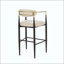 Ensemble de 2 tabourets de bar, tabourets de bar rembourrés avec dossier et pieds en fer pour îlot de cuisine, assise en tissu d'une capacité de poids de 260 lb-1589277472