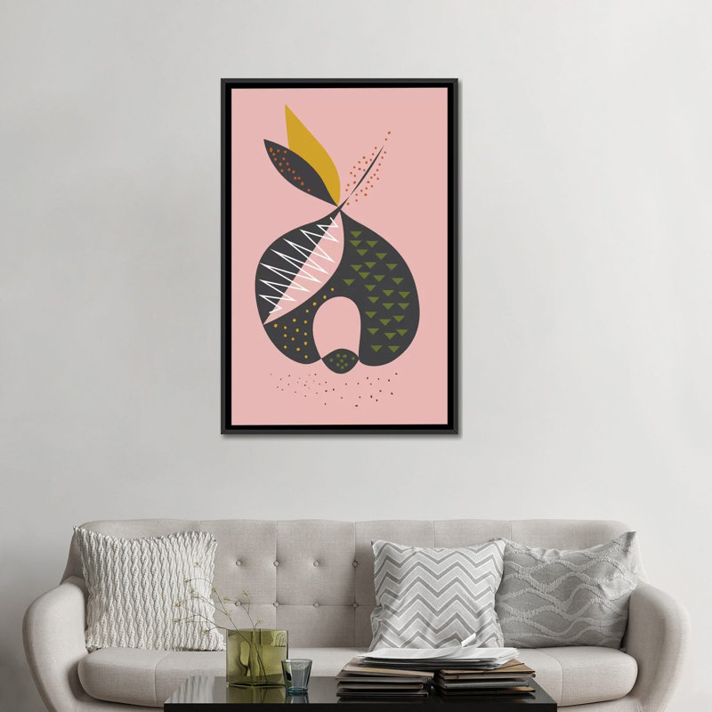 « pomme », impression sur toile tendue, H 48 po x l 32 po x P 1,5 po, Toile avec cadre noir, Pas de tapis