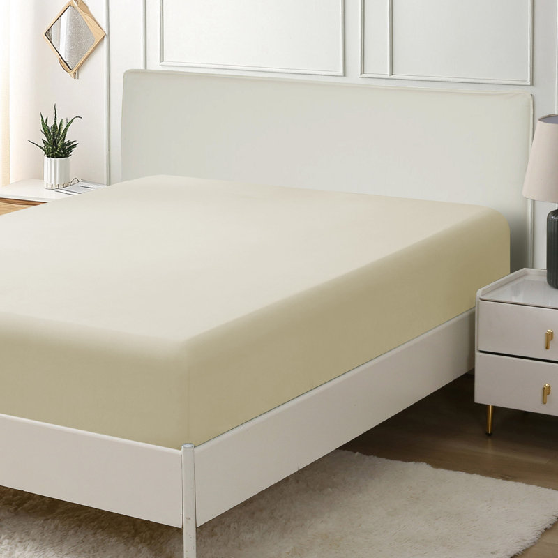 Drap-housse en microfibre ultra douce Solayne 1800 Series, Drap-housse pour taille de lit double, Beige
