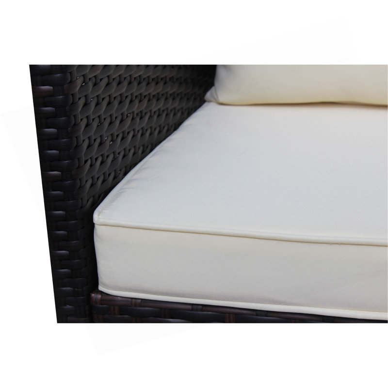 Canapé modulaire d'extérieur en osier avec coussins de siège