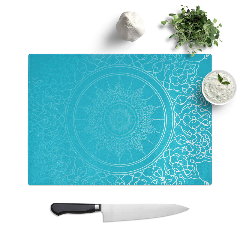 Ornamental Circles in Twilight Chopping Board, 0.4cm H x 20cm W x 28.5cm L