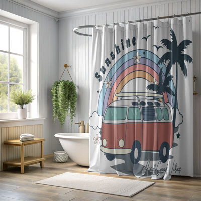 Sunshine Van - 1 Piece Premium Shower Curtain