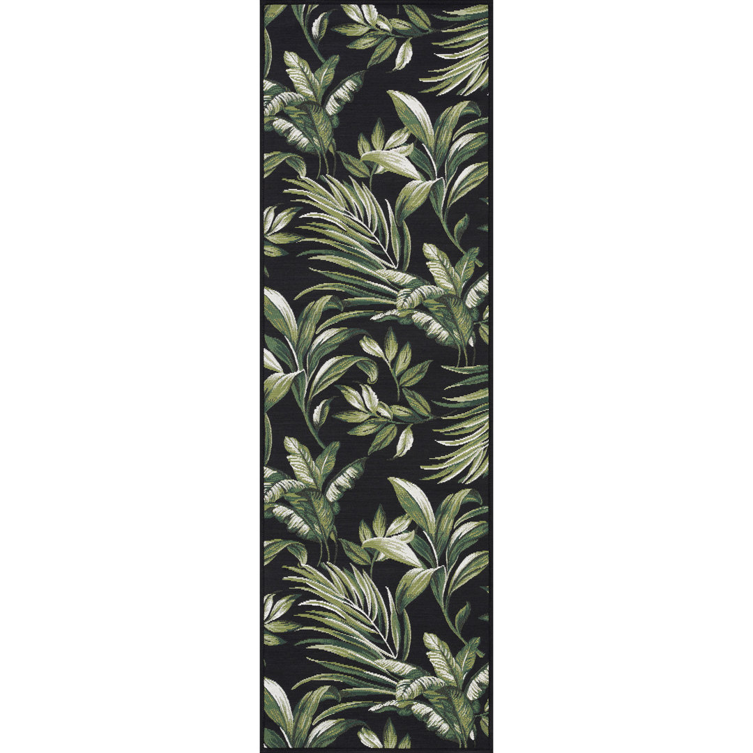 Armento Floral Indoor / Outdoor Area Rug for Patios, Entryway, Deck or Porch - Black Bay Isle Home™ Rug 