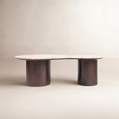 Valencia 48" Genuine Marble Mango Coffee Table