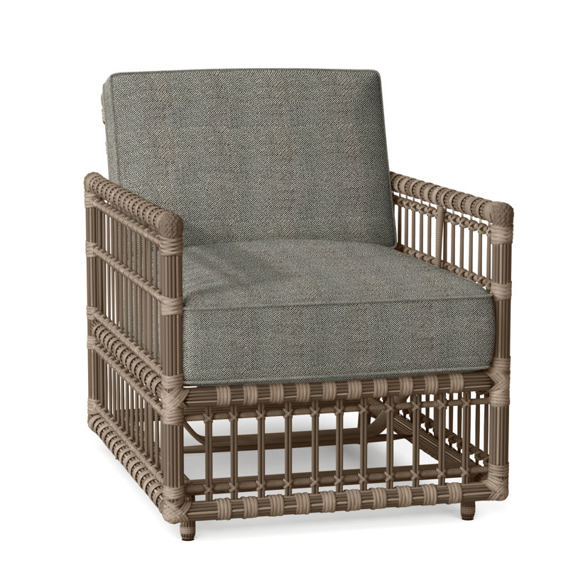 Newport Patio Chair with Cushions, No Welt, Intermix Bark, Newport #66 Burlap