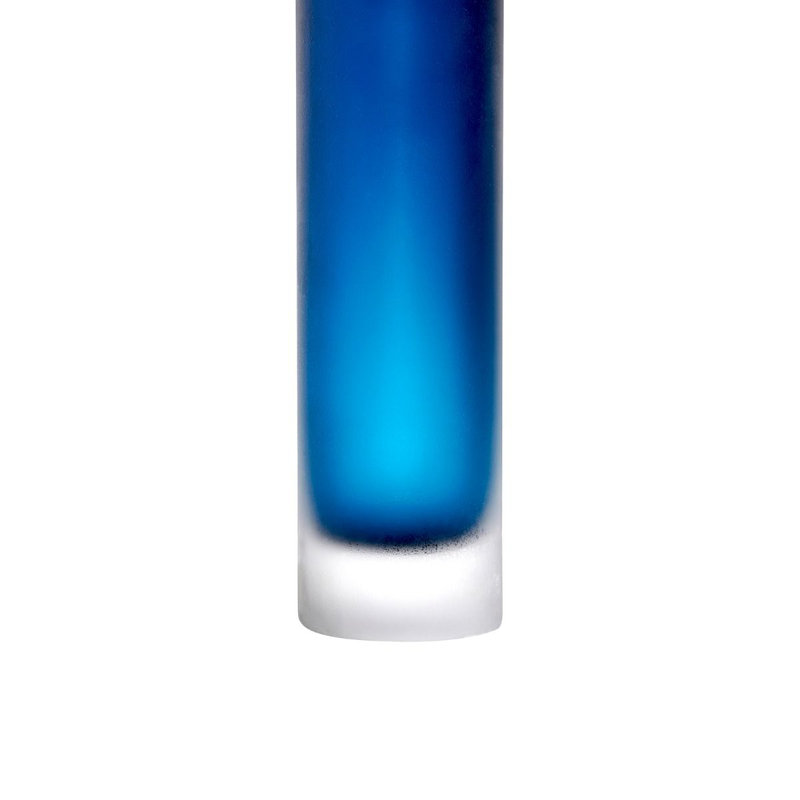 Lungo Handcrafted Glass Table Vase, 17.5" H x 4" W x 4" D, Midnight Blue