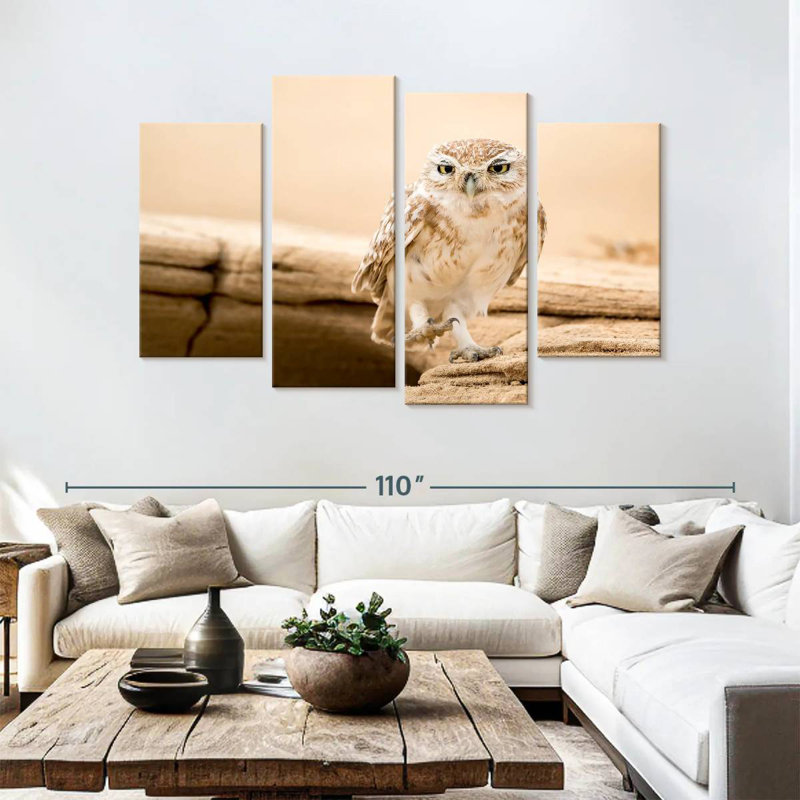 Brampt Desert Owl, 54" H x 84" W