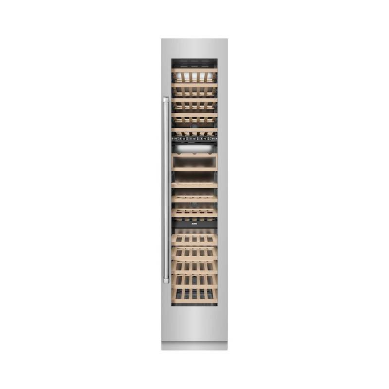 ZLINE 18 in. 9.0 cu. ft. DuraSnow Steel Triple Zone 68 Bottle Left Hinge Column Wine Cooler, Left Handed, Stainless Steel