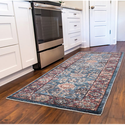 Pandora Moroccan Blue Power Loom Antique Aesthetic Area Rug