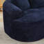 Coussins incurvés en chenille bleue, 3 coussins, aucun assemblage requis, mousse à mémoire de forme pour un confort optimal, idéal pour les réunions de famille.
