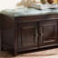 Banc en bois massif rembourré bleu ardoise-474830906-474830907