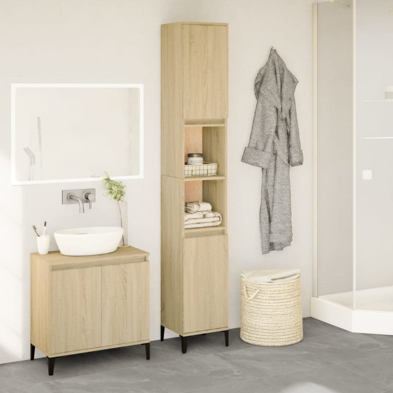 Harrisburg Freestanding Linen Cabinet, Sonoma Oak