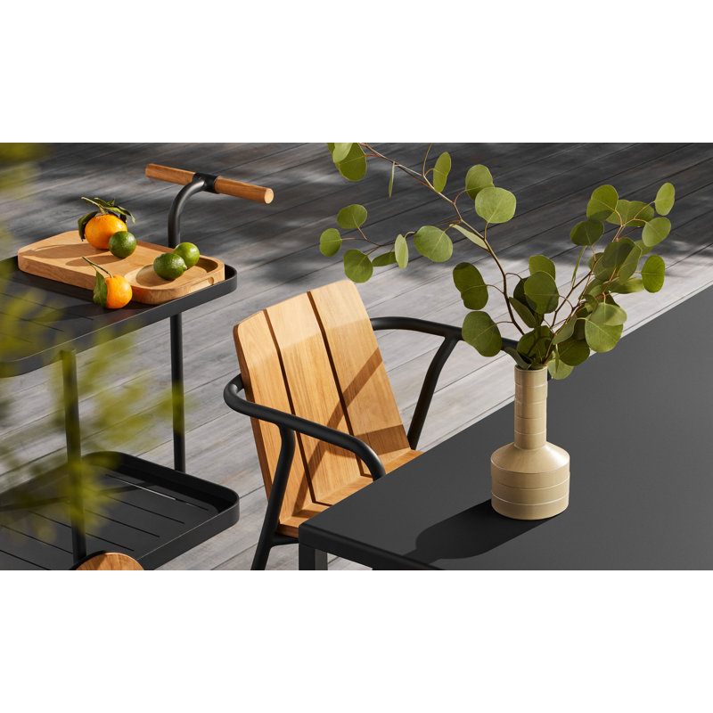 Offline Outdoor Teak Dining Armchair, Carbon