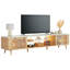70" Tv Stand For Tvs Up To 80" With Sliding Doors & Led Light