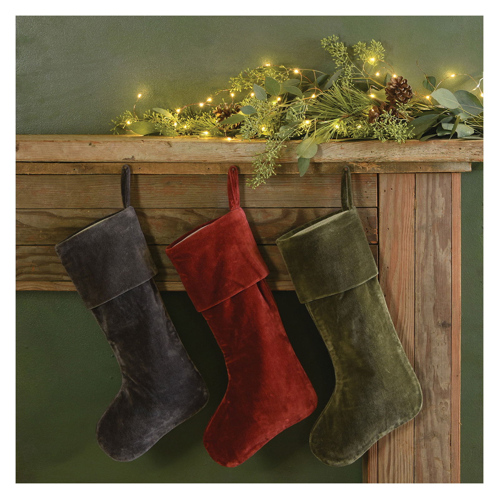 Velvet Stocking, Sage Green