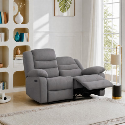 Frithiof 59"Contemporary Breathable Upholstered Microfiber Manual Recliner Chair Loveseat