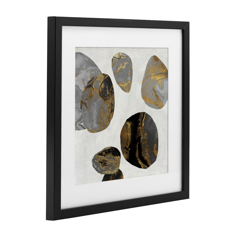 «The Golden Eggs Abstraction», reproduction sous verre encadrée, conception de Jacob Q, H 13 po x l 13 po, Cadre noir minuit