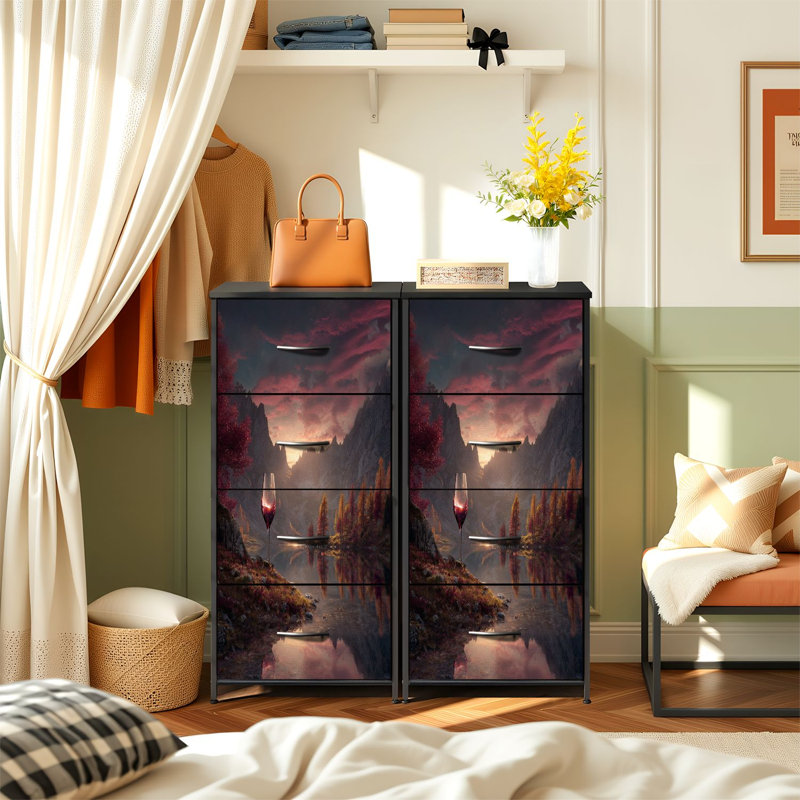 Commode pour chambre à coucher avec 4 tiroirs de rangement Dream Dream