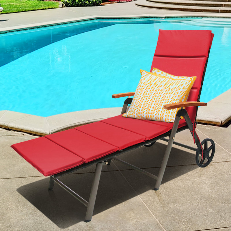 Chaise longue inclinable 73 po Nob Hill, Rouge, Noir, noir, noir, noir