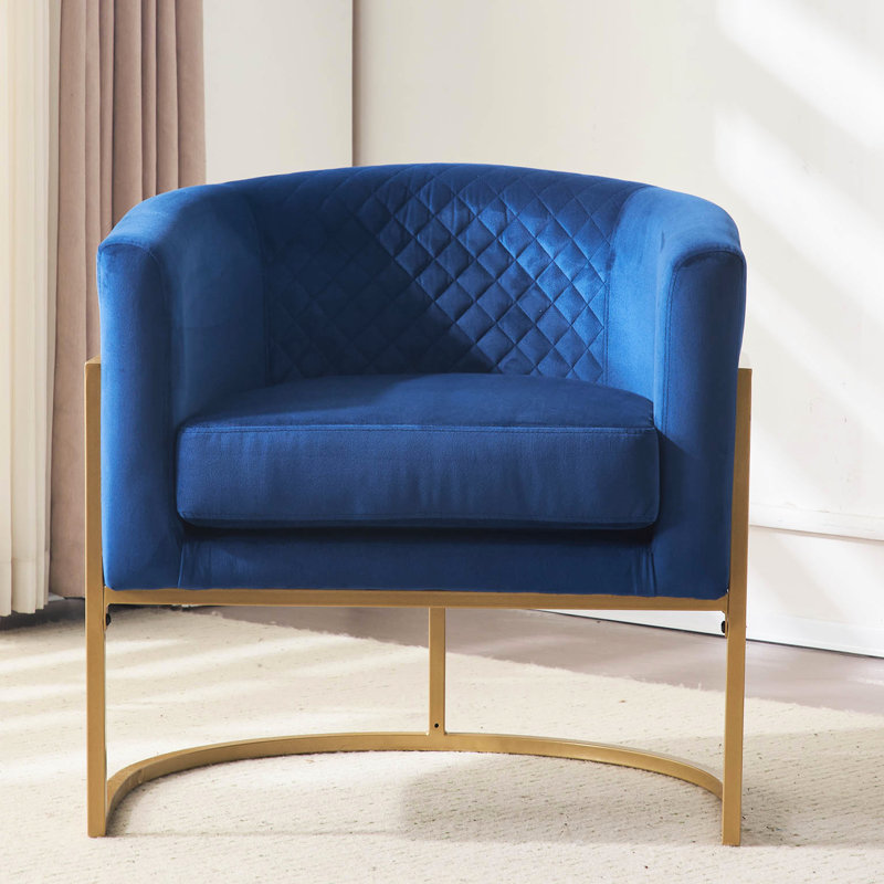 Chaise glamour rembourrée en velours pour le salon et la terrasse avec balcon courbé
