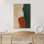 Vert, rouille et beige, art abstrait, reproduction d'art sur toile encadrée