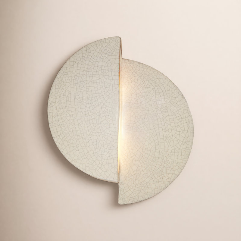 Tenny Ceramic LED Flush Mounted Sconce, Hammered Iron