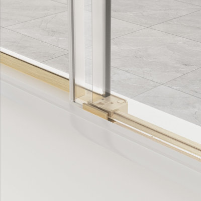 48" W X 76" H Single Sliding Frameless Shower Door With 5/16"(8Mm) Clear Tempered Glass