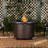 Sonia Fire Sense Aluminum Convertible Gas Fire Pit Table Nylon Weather Cover & Clear Fire Glass-Bronze Finish-44"