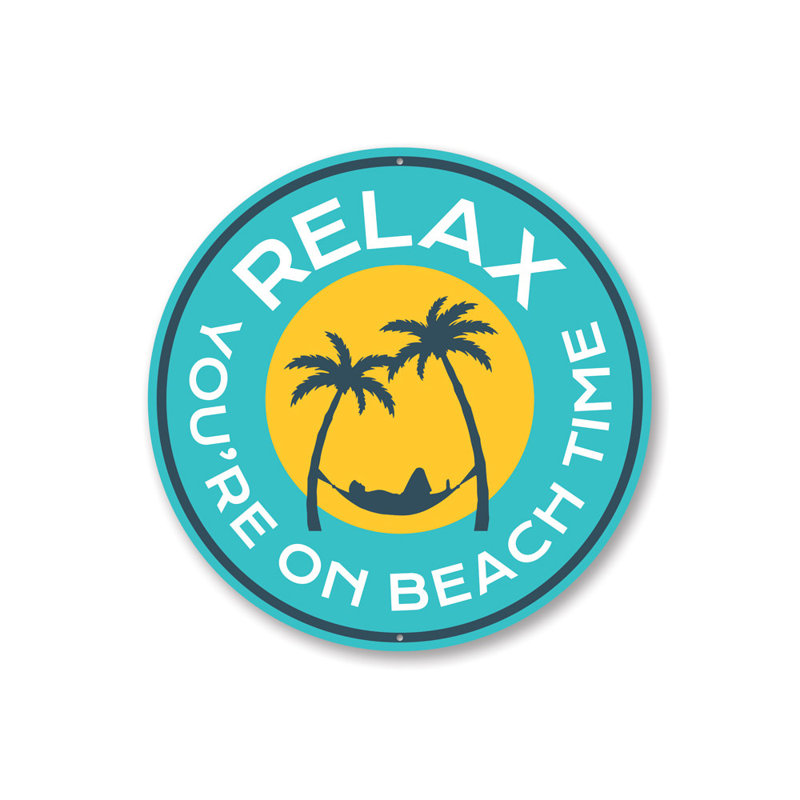 Panneau en aluminium Relax On Beach Time, H 12 po x l 12 po x P 0,04 po