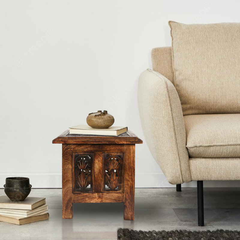 Abbey End Table, Brown, 31cm H x 30cm W x 30cm D