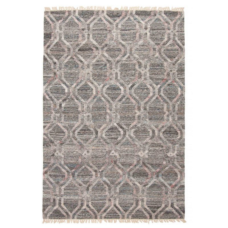 Tapis unique kilim gris 5 pi 3 po x 7 pi 10 po One Of A Kind Ankara