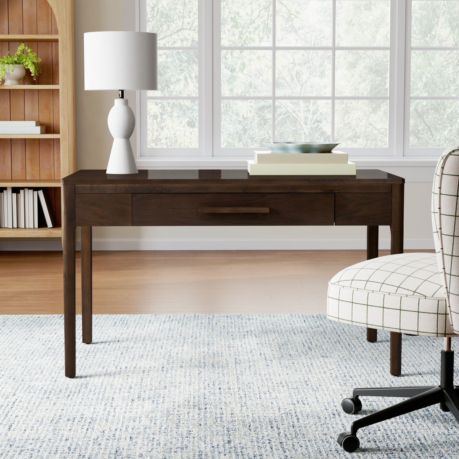 Godina 48" Pine Writing Desk, Brown