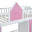 Lit plateforme simple au-dessus d'un lit simple convertible en bois massif rose classique