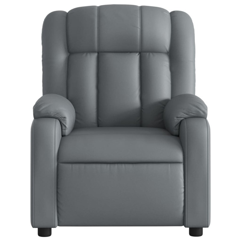Fauteuil de massage inclinable, réglable, en cuir, Gris